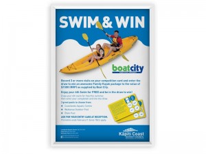 Swim and Win A1 Promotion Poster
